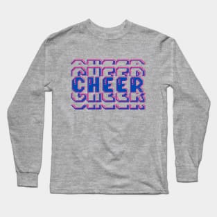 Neon cheer gamer style stacked text Long Sleeve T-Shirt